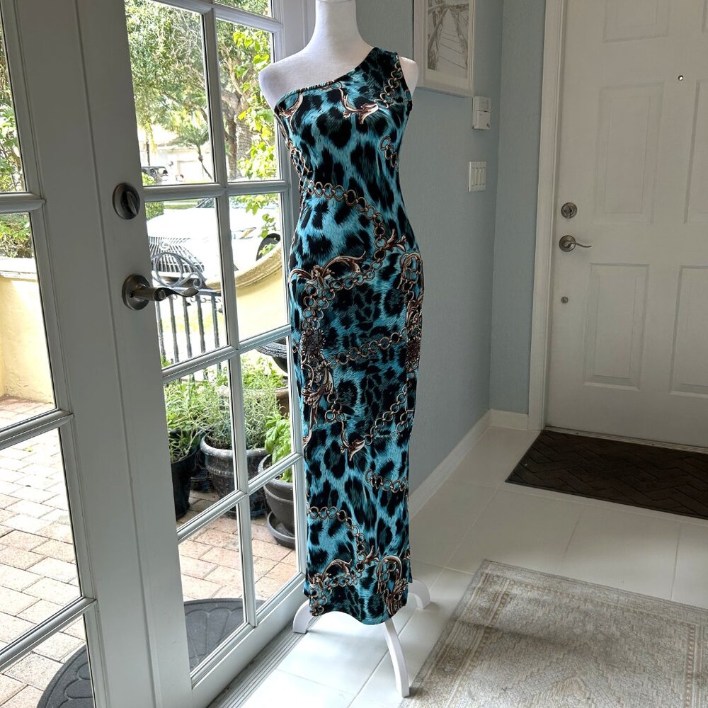 Elysa Suzanne Versace Style One Shoulder Dress